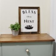 Bless this Nest Reverse Canvas Sign